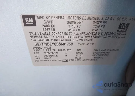 2011 Cadillac Srx Performance Collection z USA, uszkodzony, nr VIN 3GYFNBEY6BS601750